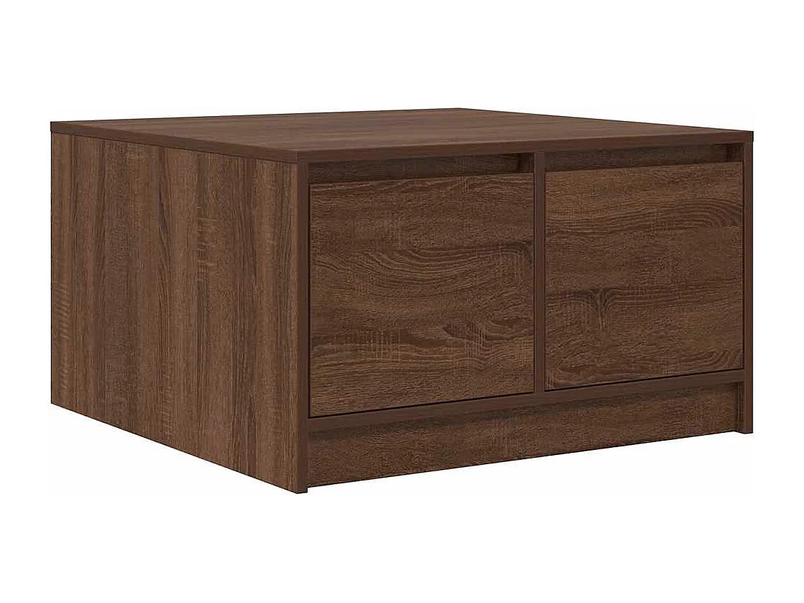 Table basse avec tiroirs chêne marron 70,5x70x40 cm