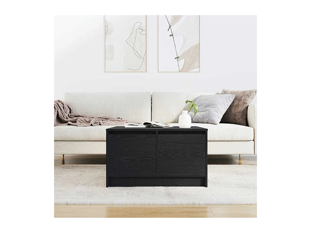 Table basse avec tiroirs chêne noir 70,5x70x40 cm