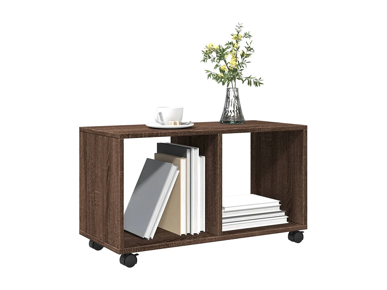 Table basse chêne marron 72x33x42,5 cm bois d'ingénierie