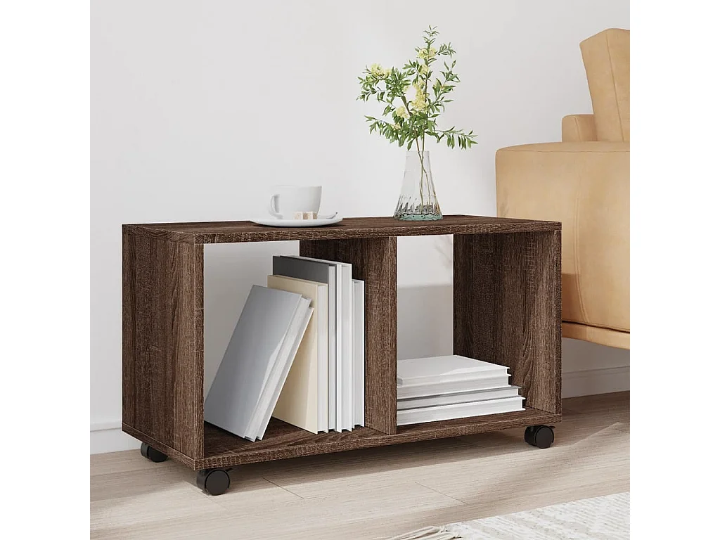 Rolkast 72x33x42,5 cm bewerkt hout bruin eikenkleurig