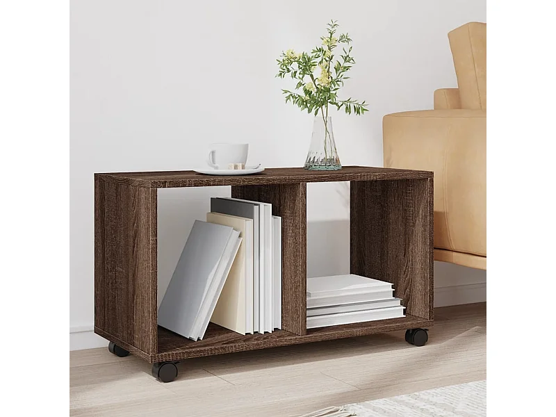 Rolkast 72x33x42,5 cm bewerkt hout bruin eikenkleurig