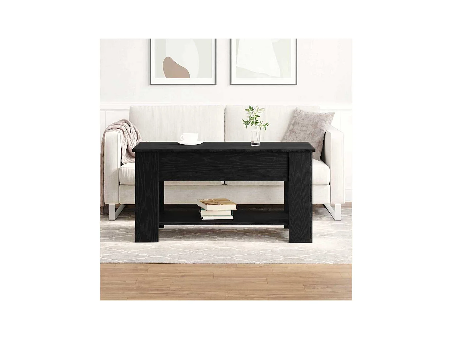Table basse Chêne noir 101 x 49 x 52 cm Bois d'ingénierie