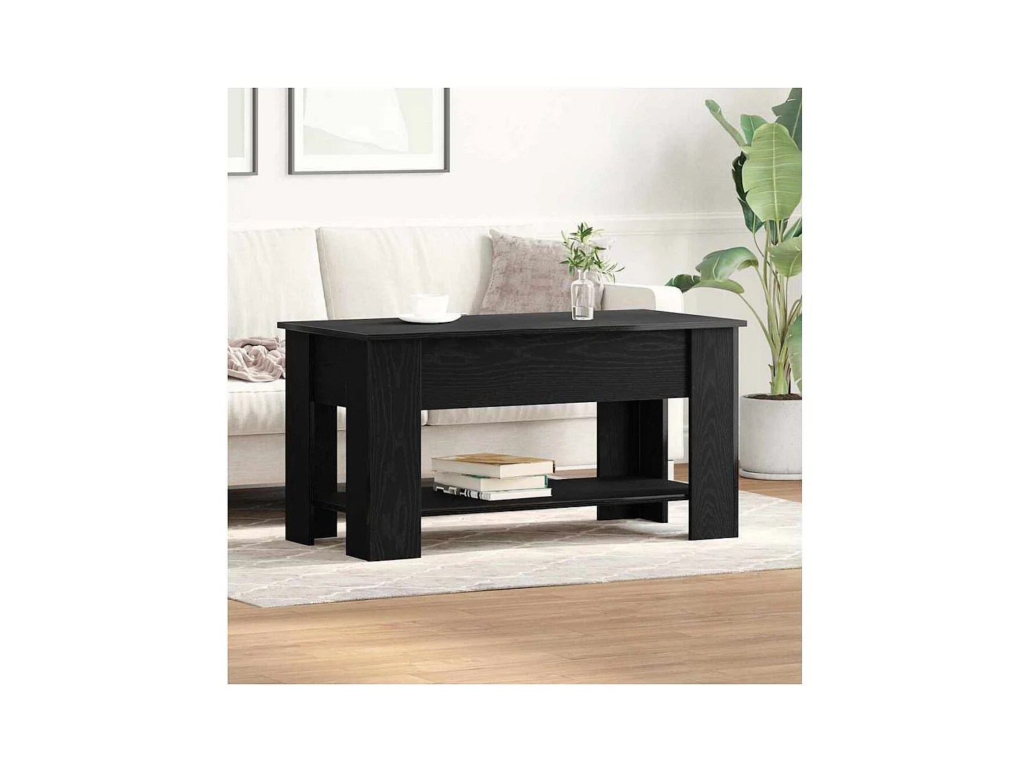 Table basse Chêne noir 101 x 49 x 52 cm Bois d'ingénierie