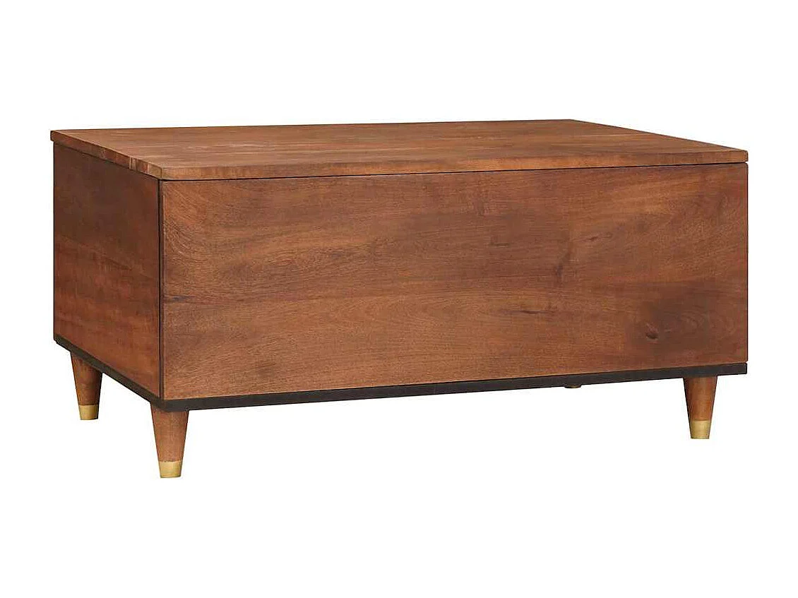 Salontafels Bruin 80 x 54 x 40 cm Riet en massief mango hout