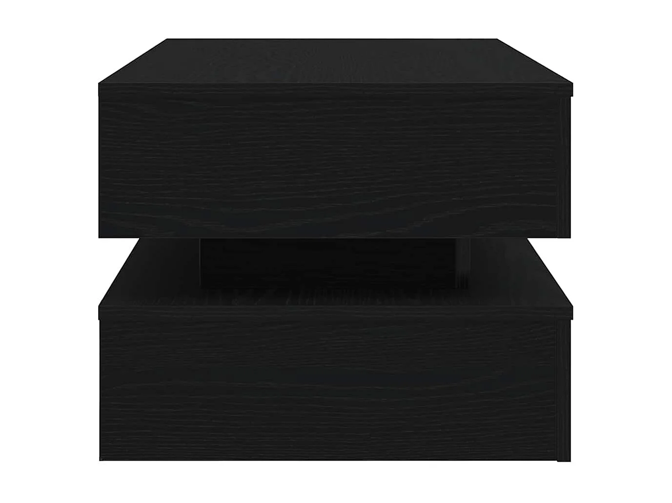 Table basse avec lumières LED chêne noir 90x50x40 cm