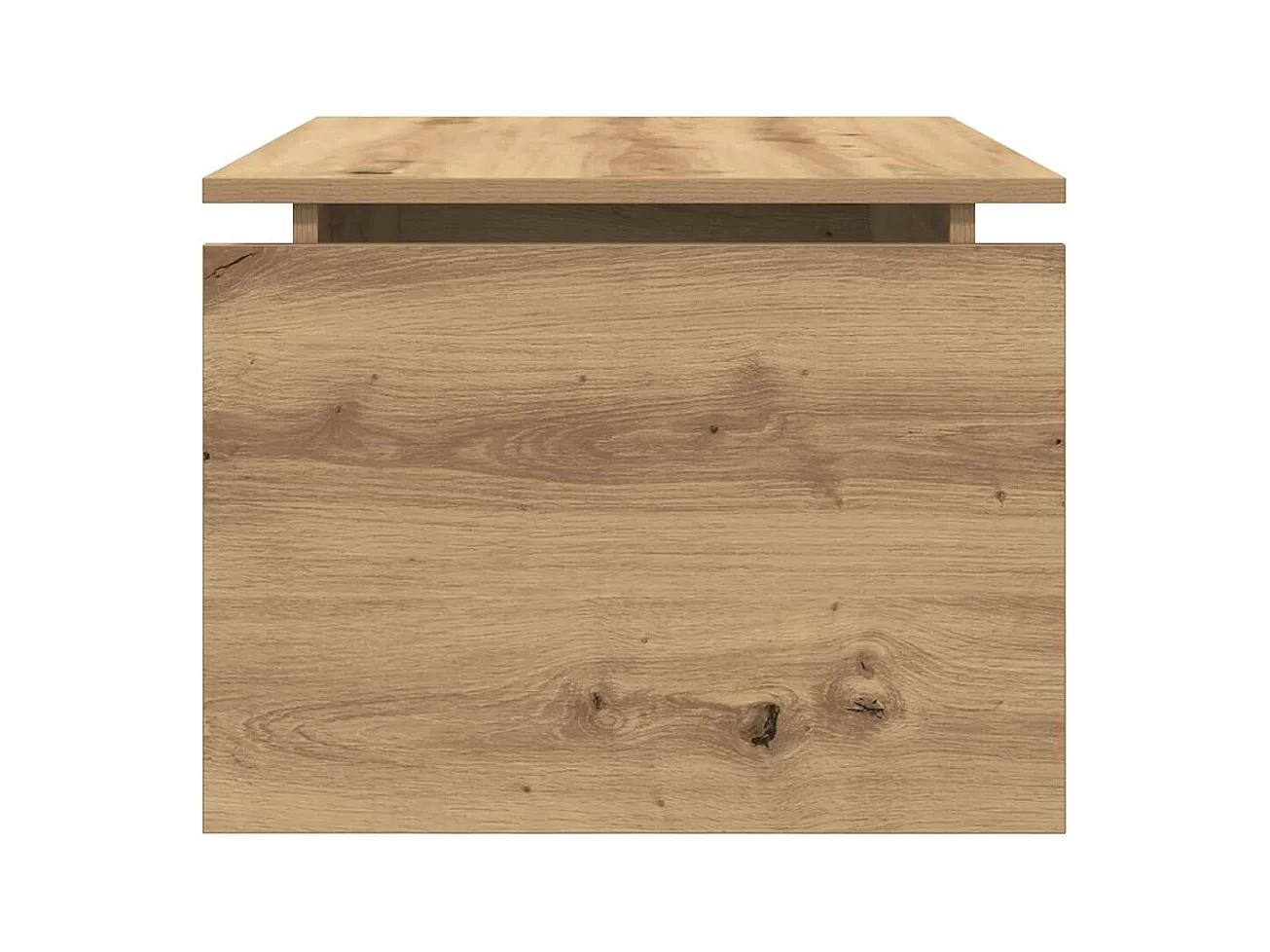 Table basse chêne artisanal 68x50x38 cm bois d'ingénierie