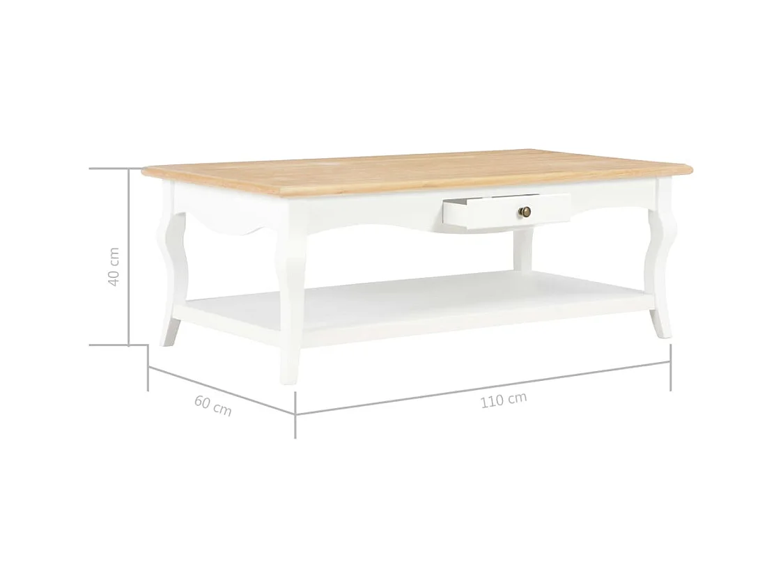 Table basse Blanc 110 x 60 x 40 cm MDF