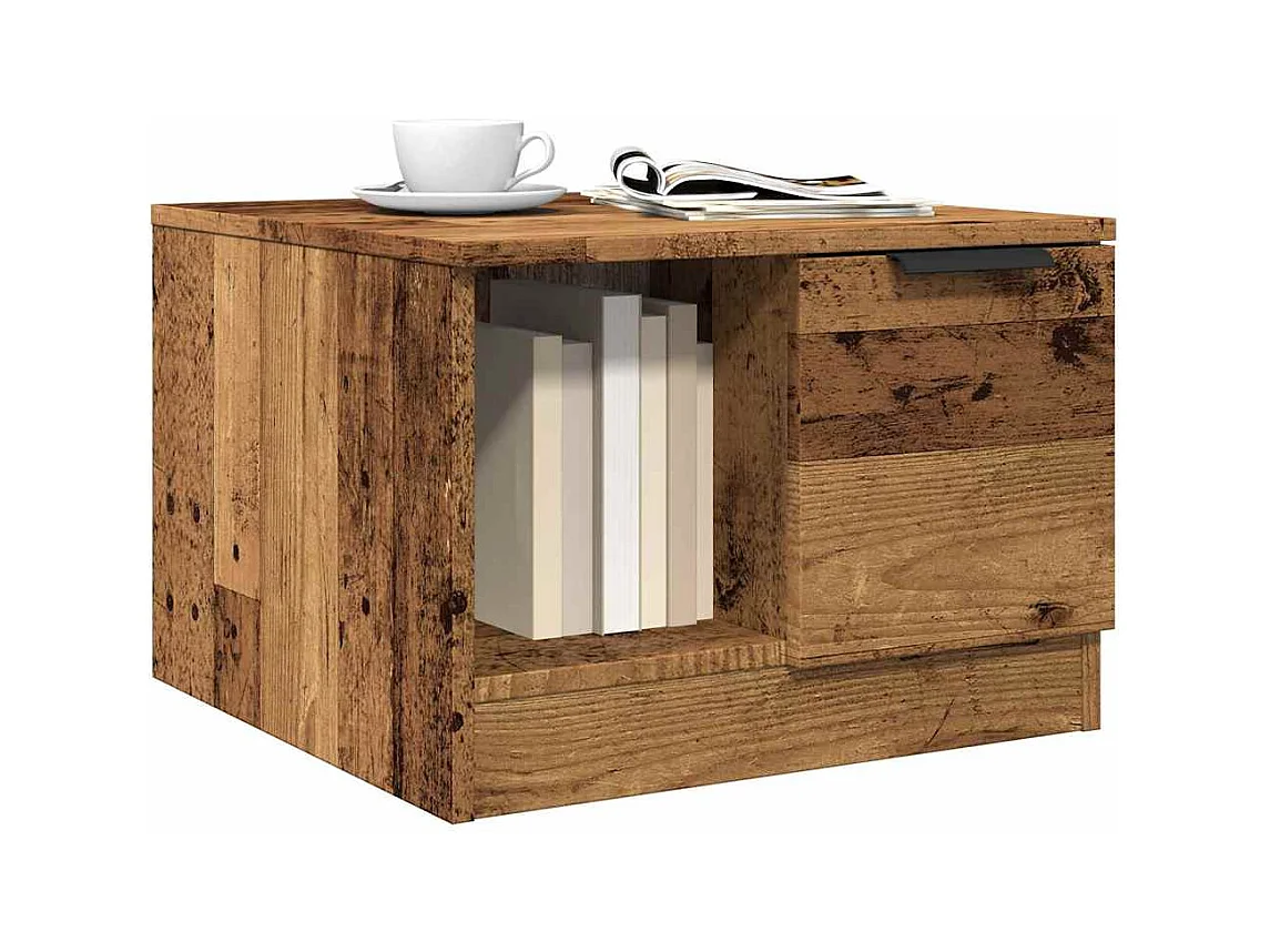 Table basse vieux bois 50x50x36 cm bois d'ingénierie