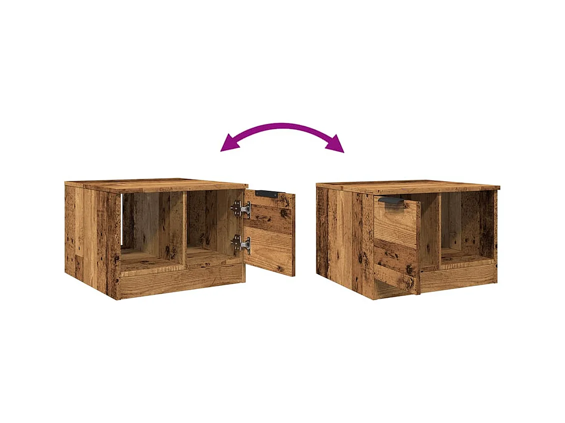 Table basse vieux bois 50x50x36 cm bois d'ingénierie