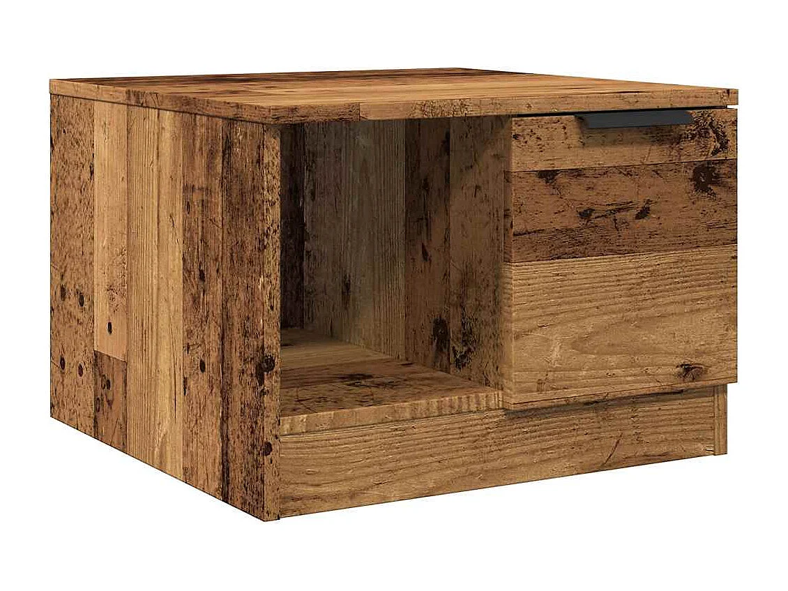 Salontafel 50x50x36 cm bewerkt hout oud houtkleurig