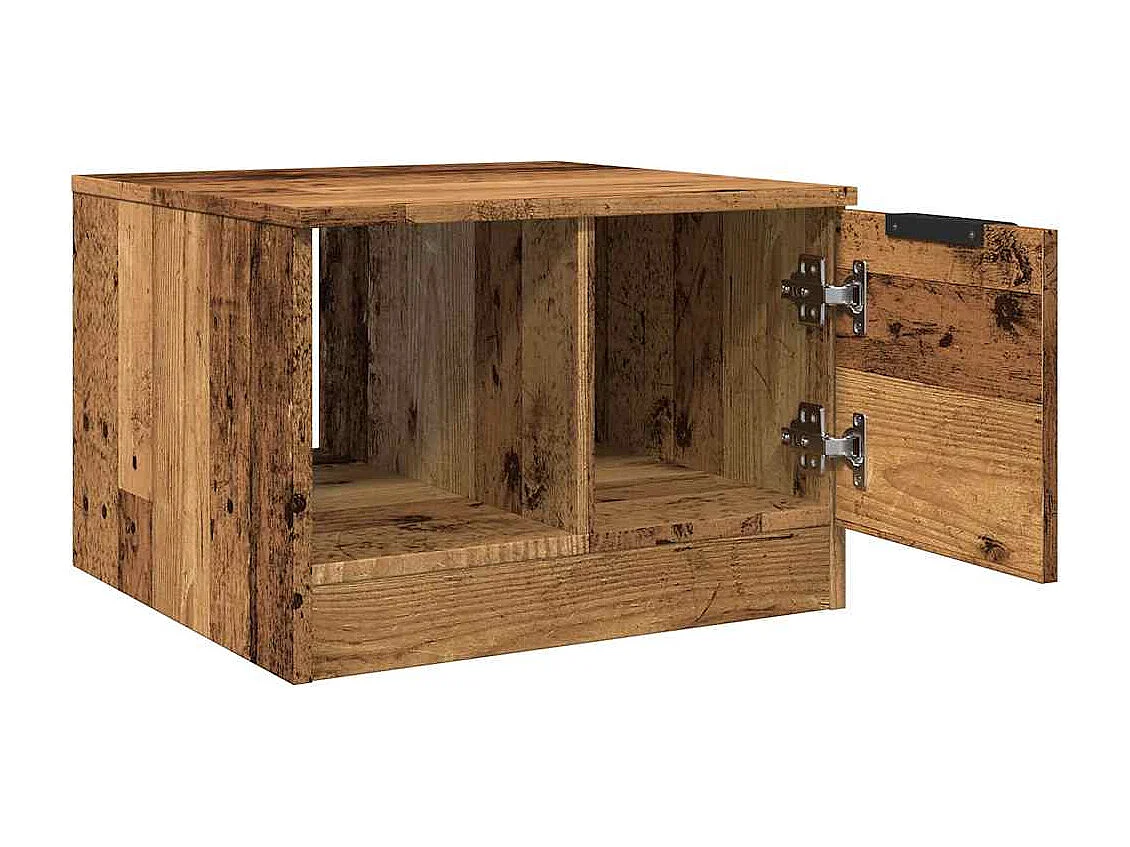 Salontafel 50x50x36 cm bewerkt hout oud houtkleurig