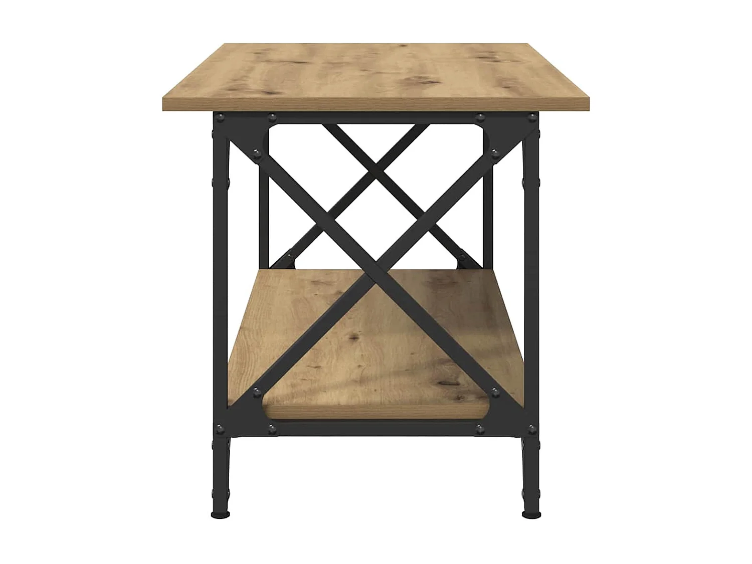 Table basse chêne artisanal 80 x 45 x 45.5 cm Bois d'ingénierie