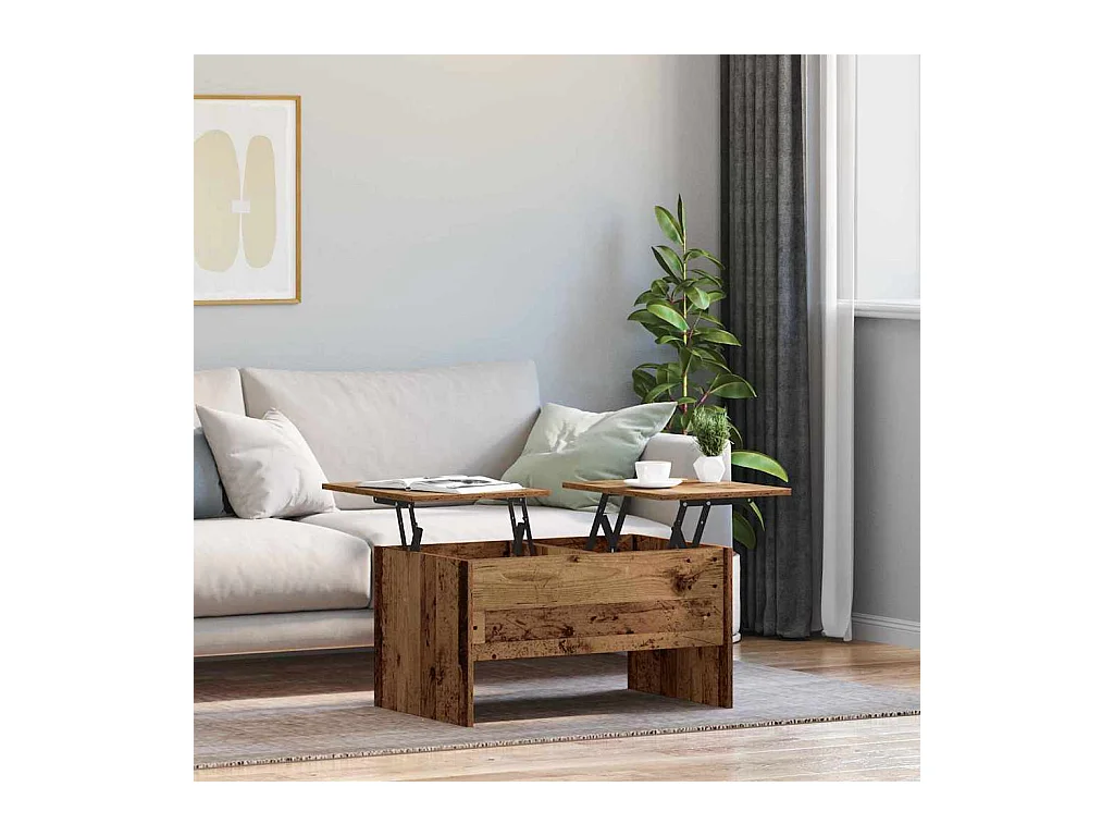 Table basse Bois ancien 80 x 50,5 x 42,5 cm Bois d'ingénierie