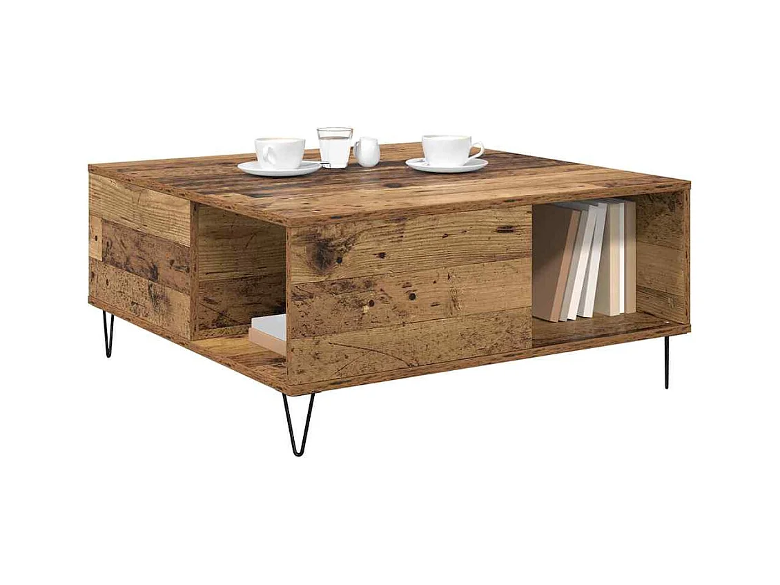 Table basse Bois ancien 80 x 80 x 36,5 cm Bois d'ingénierie