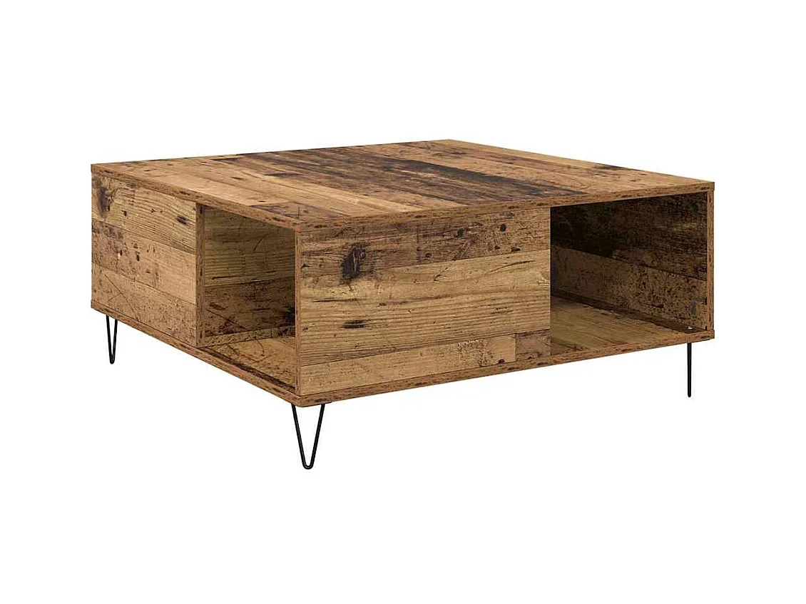 Table basse Bois ancien 80 x 80 x 36,5 cm Bois d'ingénierie
