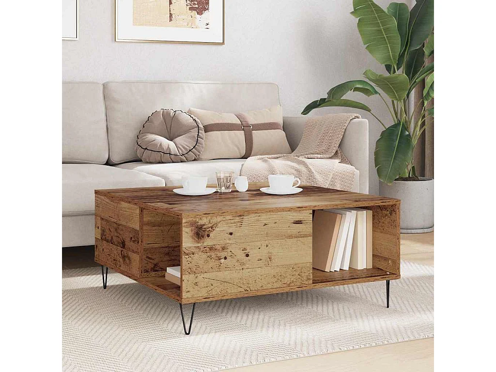 Mesa de Café Madera vieja 80 x 80 x 36.5 cm