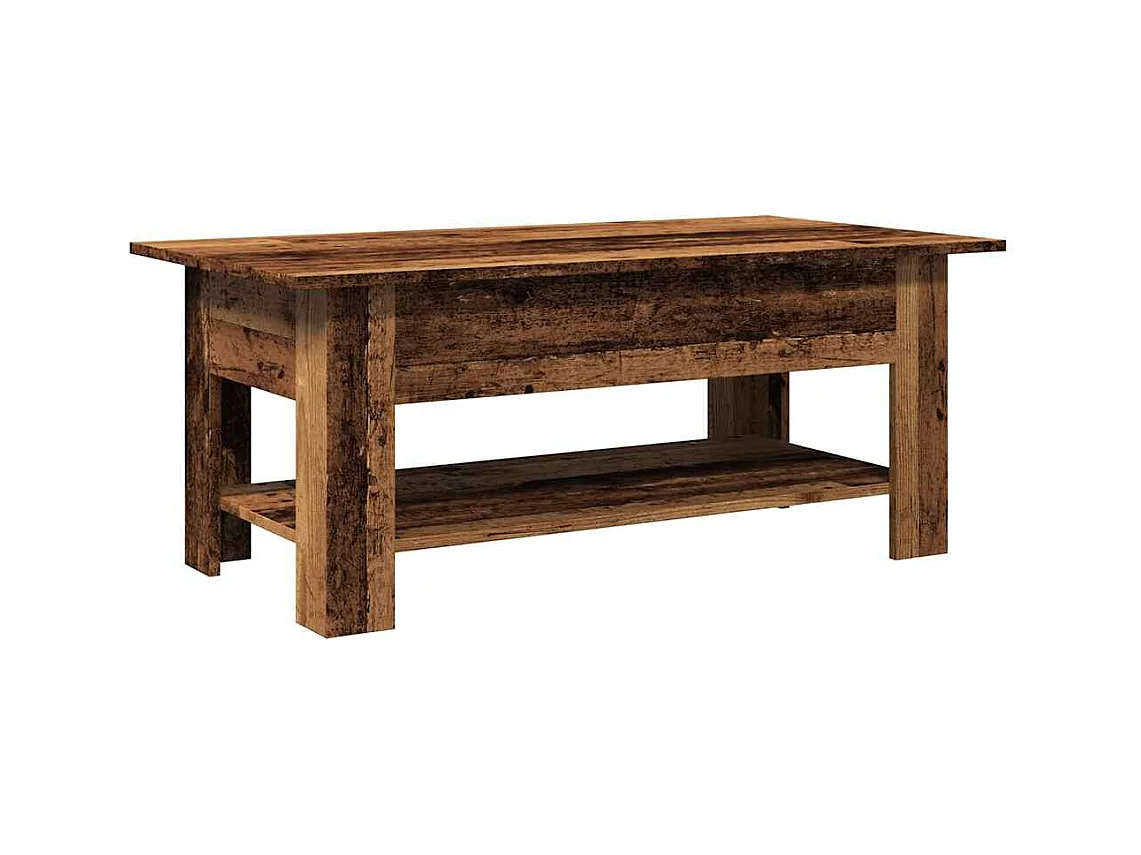 Table basse vieux bois 102x55x42 cm bois d'ingénierie