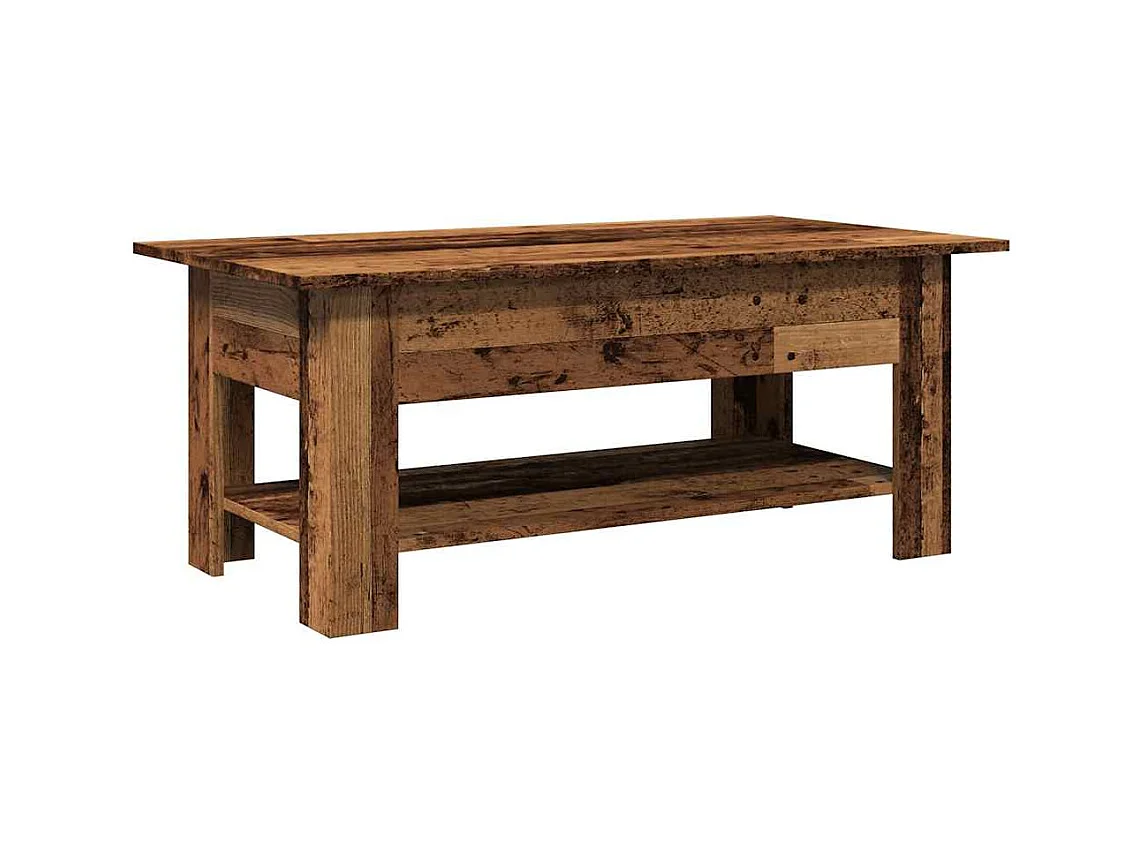 Table basse vieux bois 102x55x42 cm bois d'ingénierie