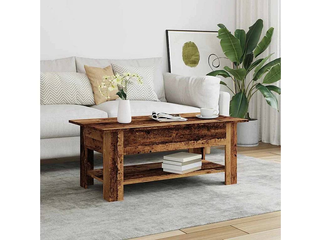 Mesa de centro 102x55x42 cm derivados de madeira madeira velha