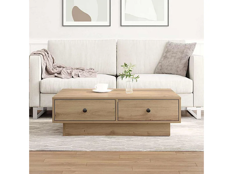 Mesa de centro carvalho artisiano 90 x 90 x 28 cm