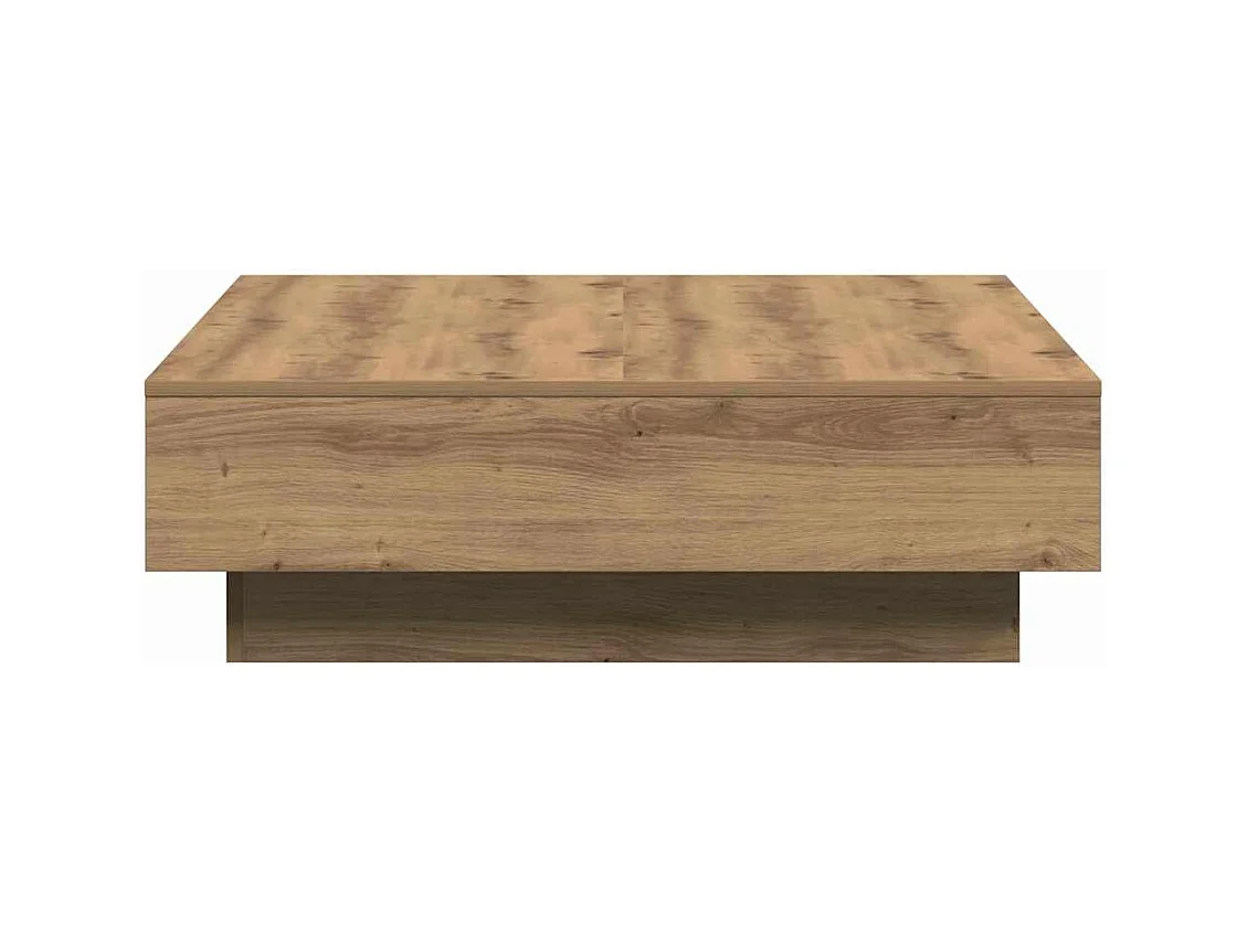 Table basse chêne artisanal 90 x 90 x 28 cm Bois d'ingénierie