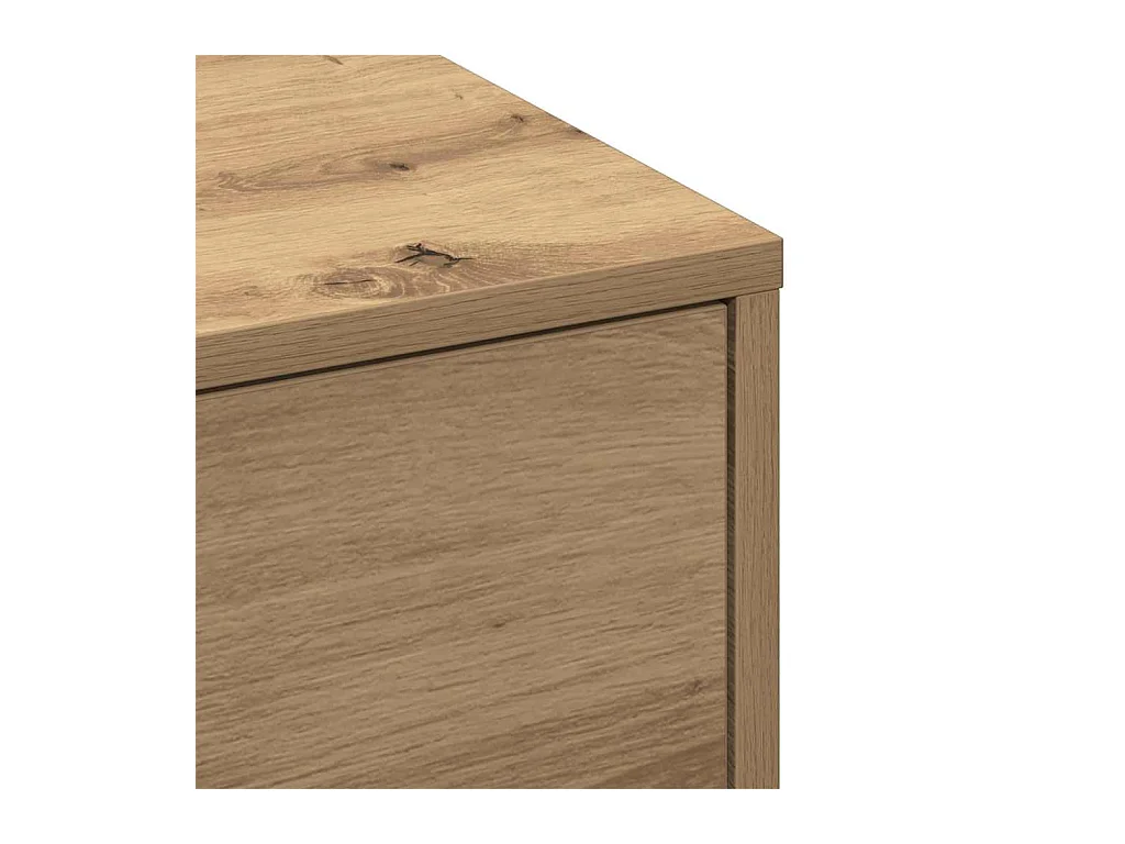 Table basse chêne artisanal 90 x 90 x 28 cm Bois d'ingénierie