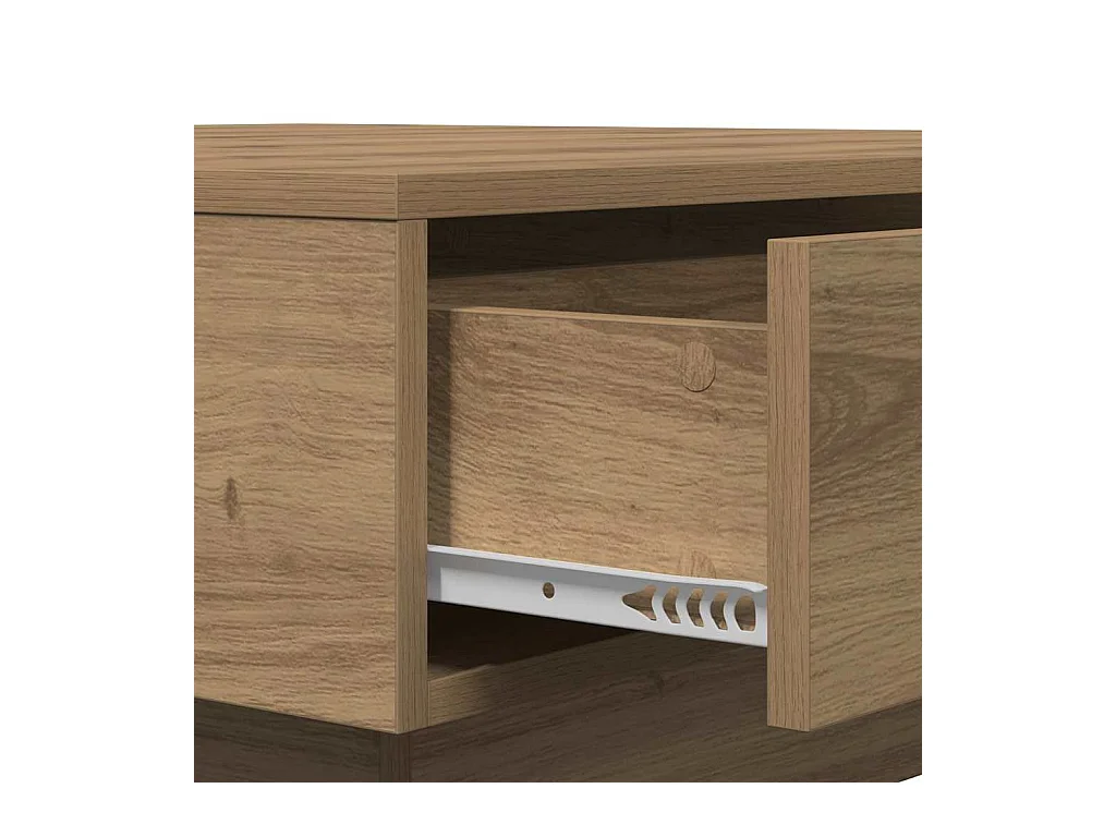 Table basse chêne artisanal 90 x 90 x 28 cm Bois d'ingénierie