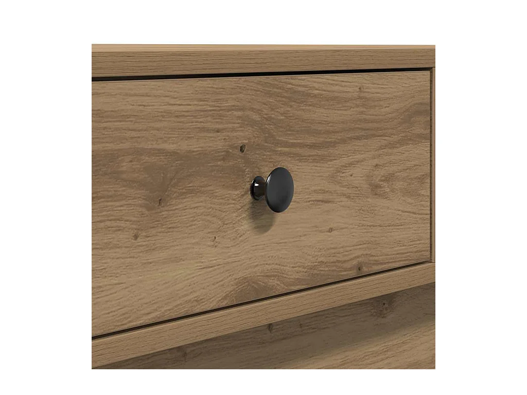 Table basse chêne artisanal 90 x 90 x 28 cm Bois d'ingénierie