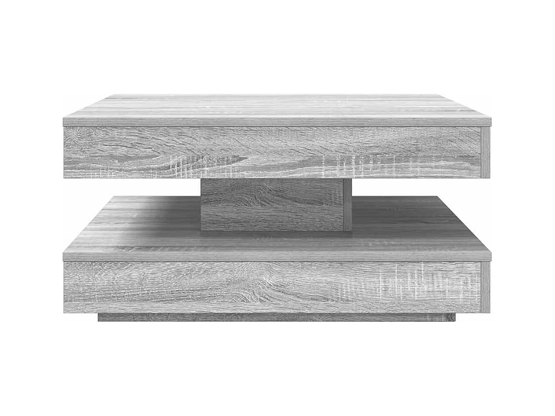 Table basse rotative à 360 degrés sonoma gris 70x70x34,5 cm