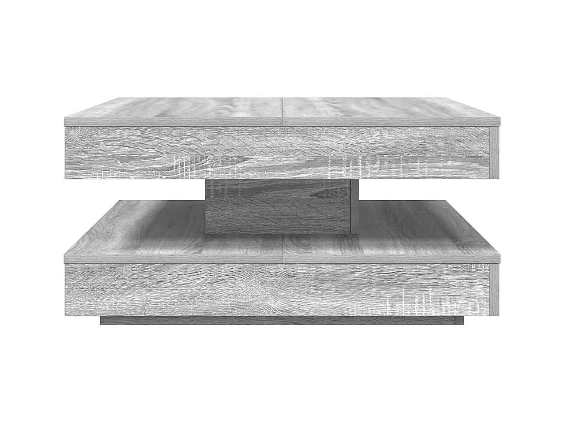 Table basse rotative à 360 degrés sonoma gris 70x70x34,5 cm