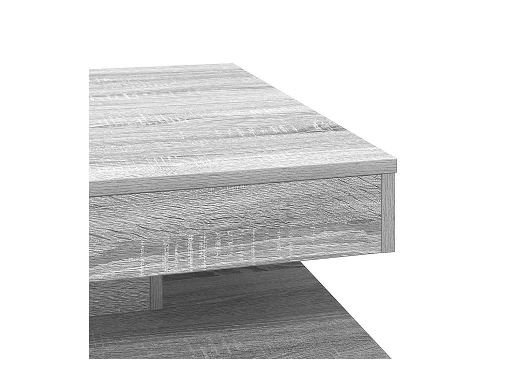 Table basse rotative à 360 degrés sonoma gris 70x70x34,5 cm
