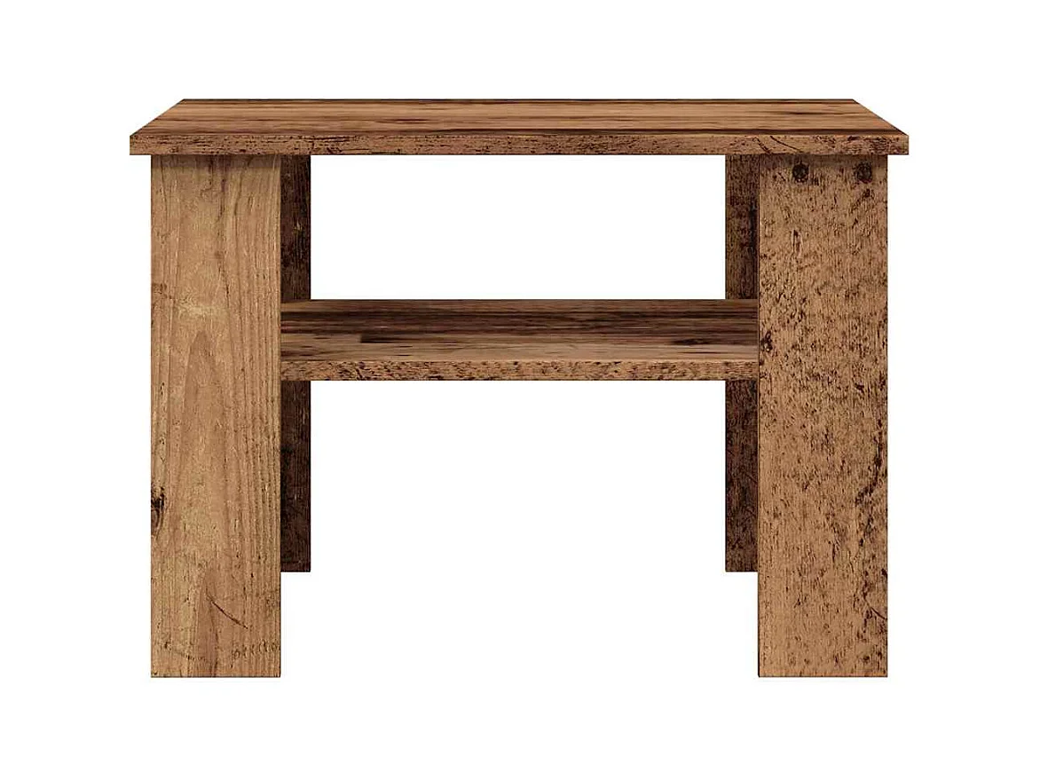 Salontafel 60x60x42 cm bewerkt hout oud houtkleurig