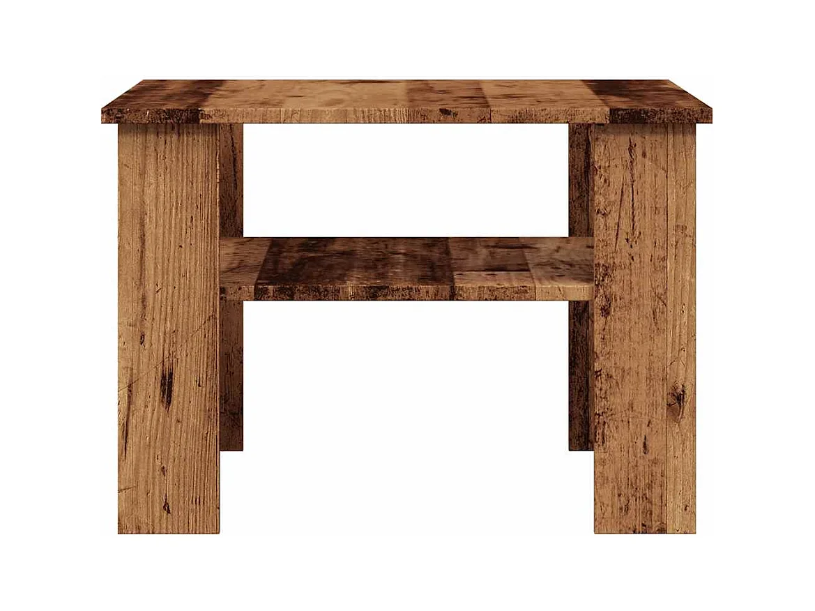 Salontafel 60x60x42 cm bewerkt hout oud houtkleurig