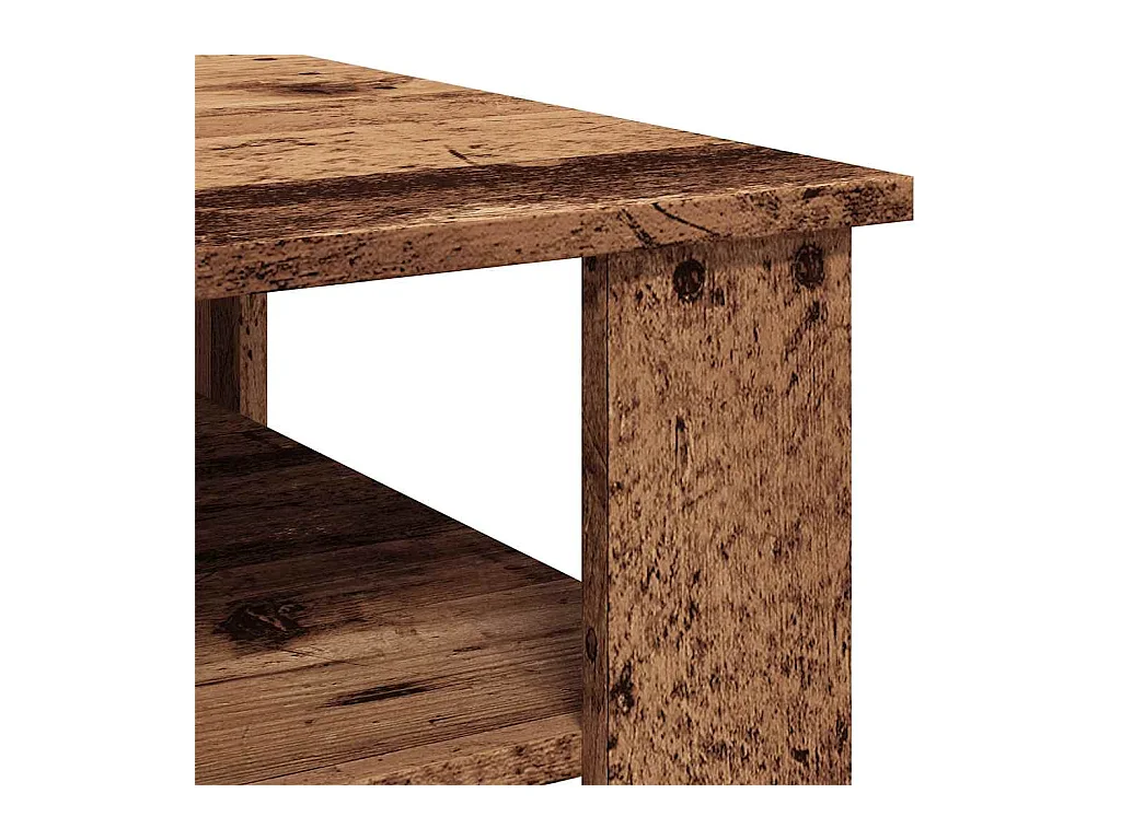 Salontafel 60x60x42 cm bewerkt hout oud houtkleurig