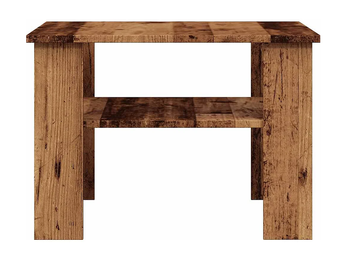 Table basse vieux bois 60x60x42 cm bois d'ingénierie