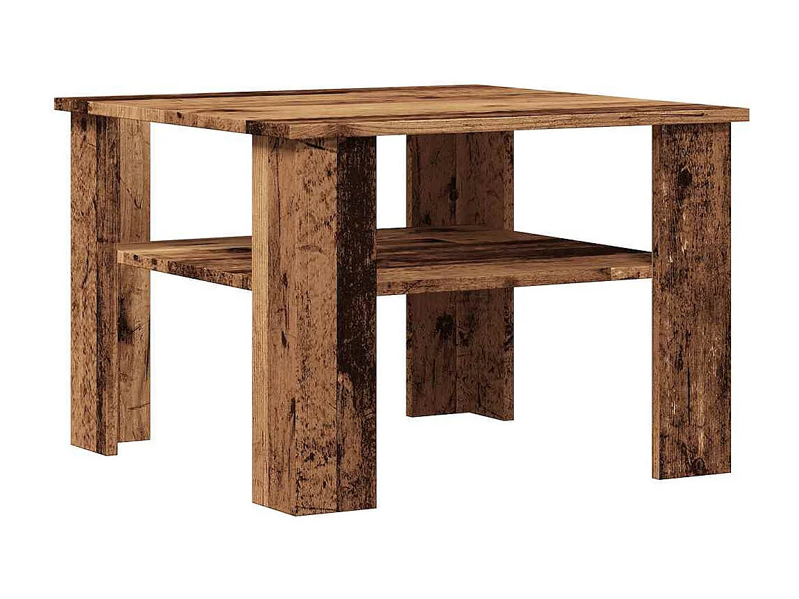Table basse vieux bois 60x60x42 cm bois d'ingénierie