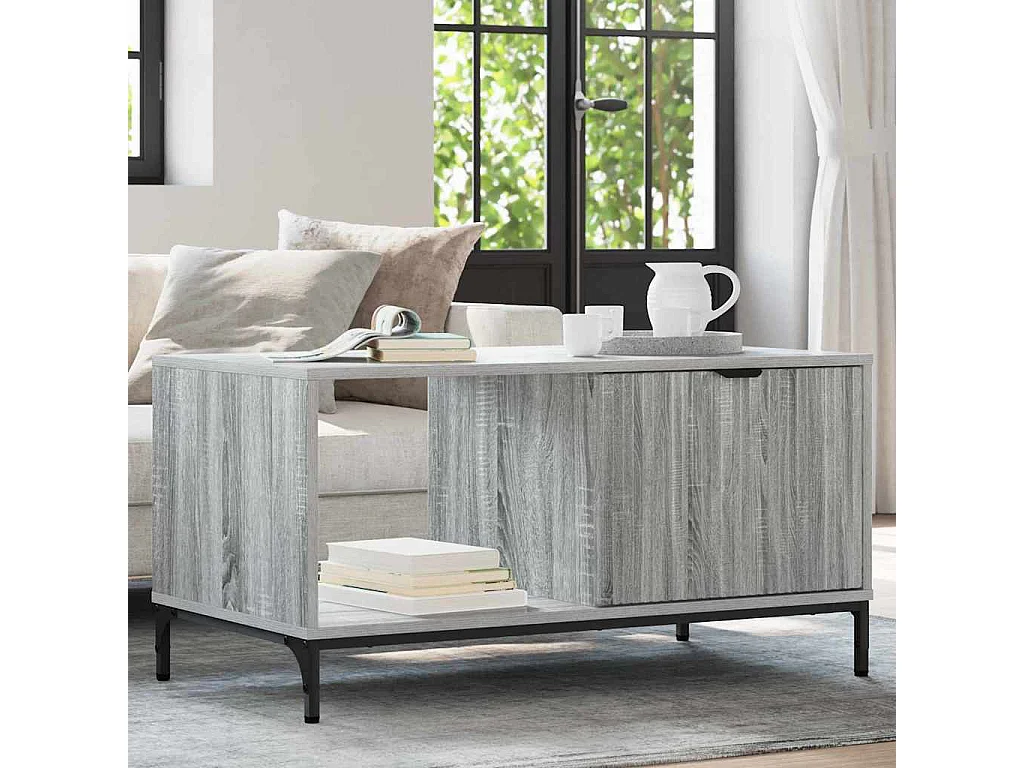 Table basse Sonoma gris 90 x 49 x 46 cm Bois d'ingénierie