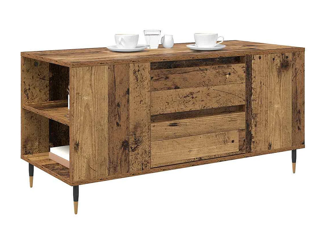 Table basse Bois ancien 102 x 44,5 x 50 cm Bois d'ingénierie