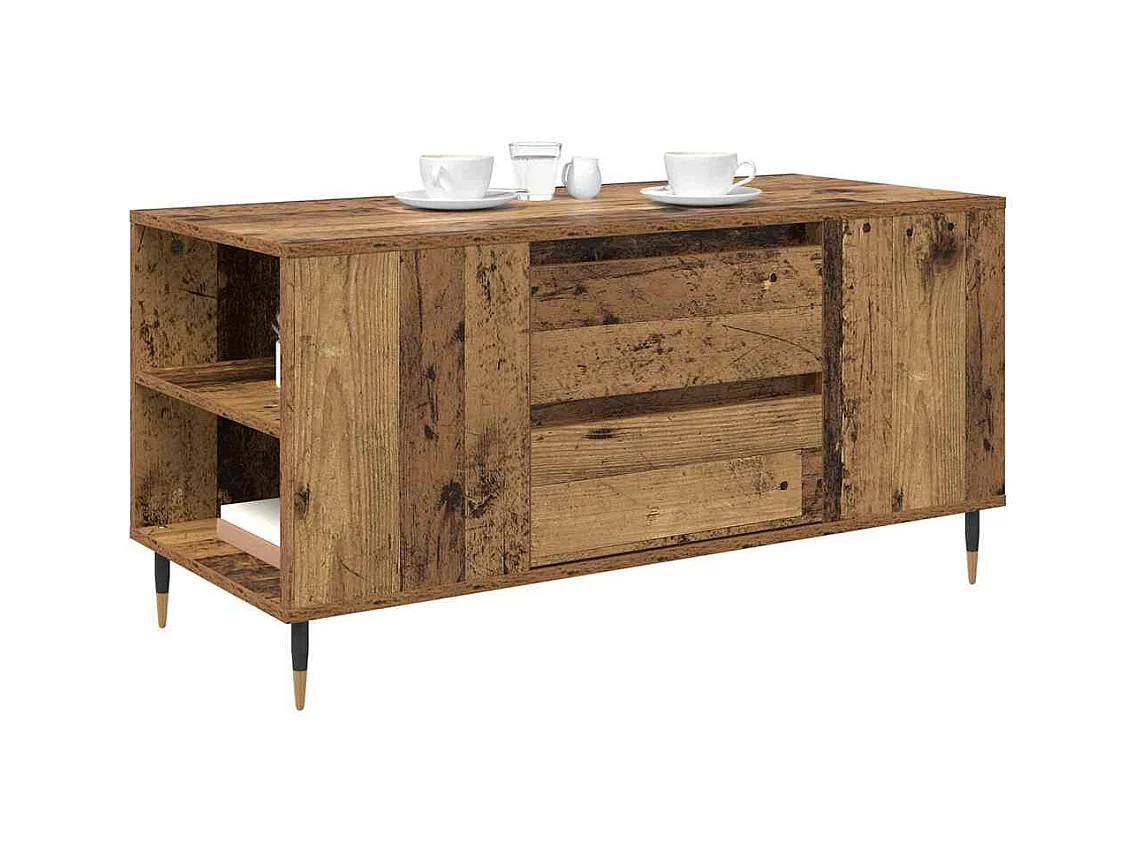 Table basse Bois ancien 102 x 44,5 x 50 cm Bois d'ingénierie