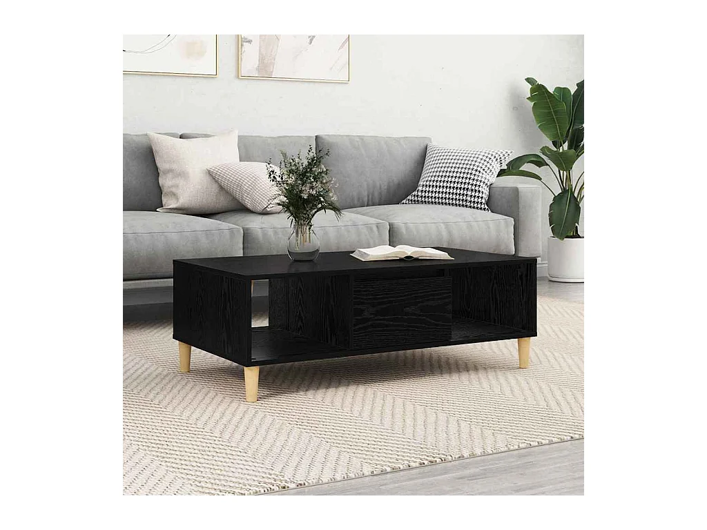 Table basse Chêne noir 103,5 x 60 x 35 cm Bois d'ingénierie