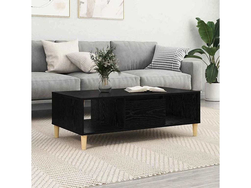 Table basse Chêne noir 103,5 x 60 x 35 cm Bois d'ingénierie