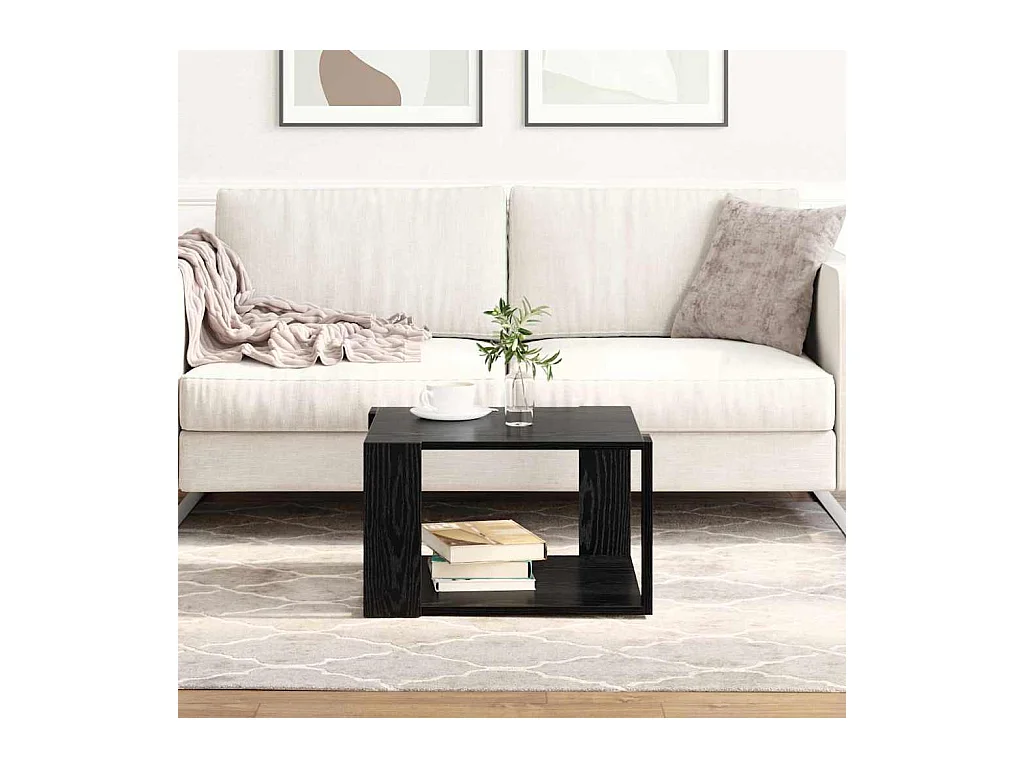 Table basse Chêne noir 51.5 x 51.5 x 30 cm Bois d'ingénierie