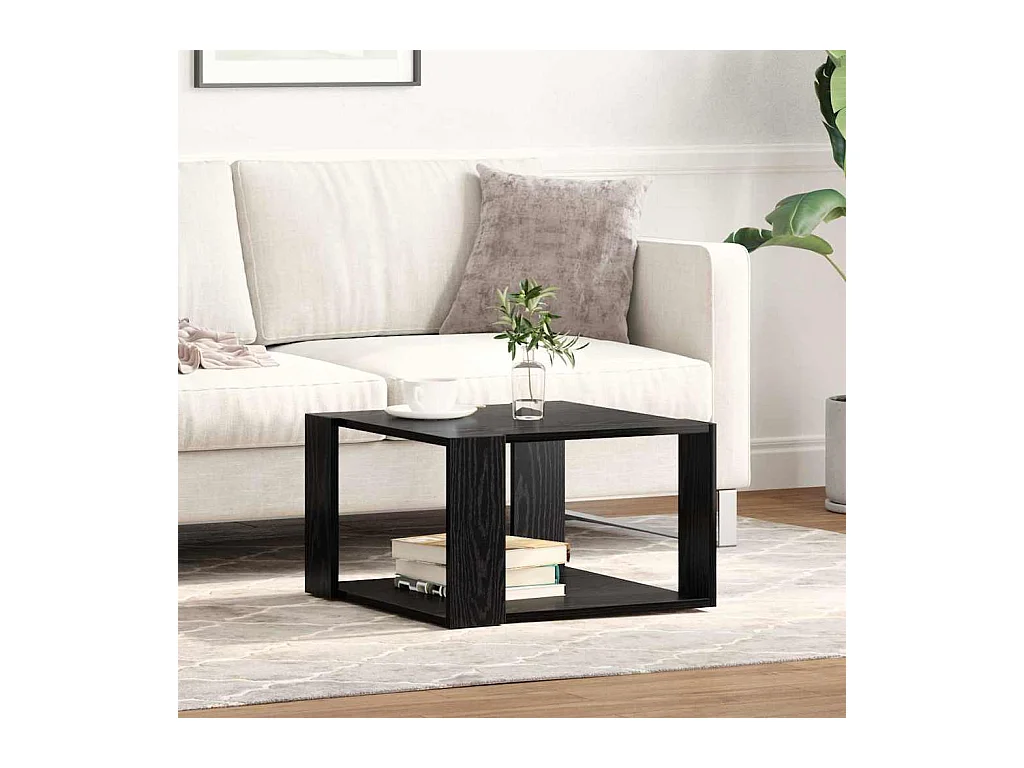 Table basse Chêne noir 51.5 x 51.5 x 30 cm Bois d'ingénierie