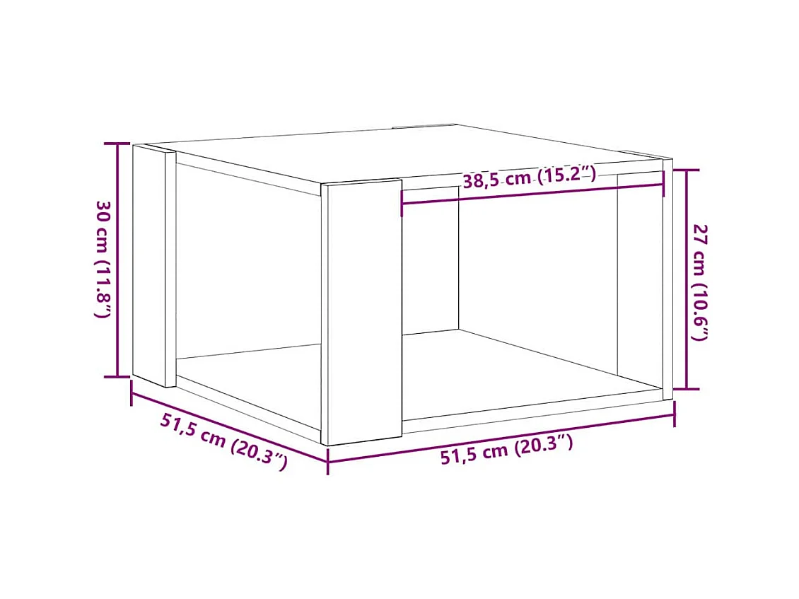 Table basse Chêne noir 51.5 x 51.5 x 30 cm Bois d'ingénierie