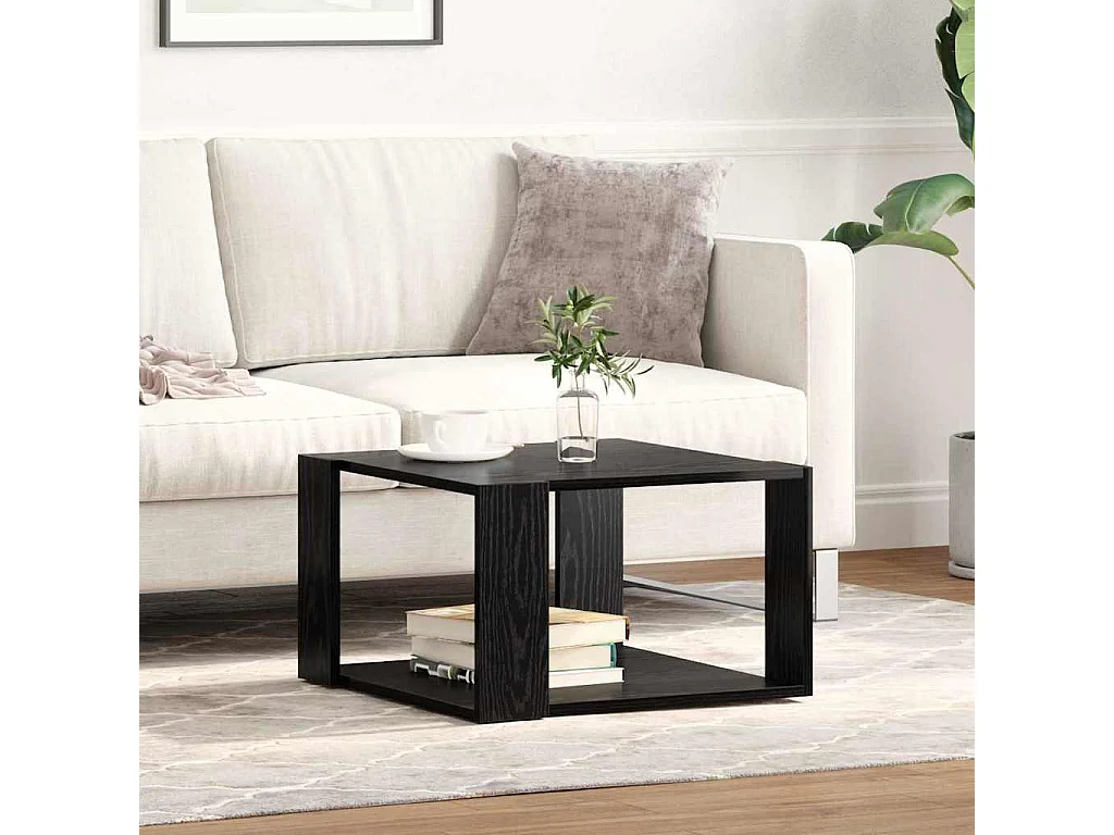 Table basse Chêne noir 51.5 x 51.5 x 30 cm Bois d'ingénierie