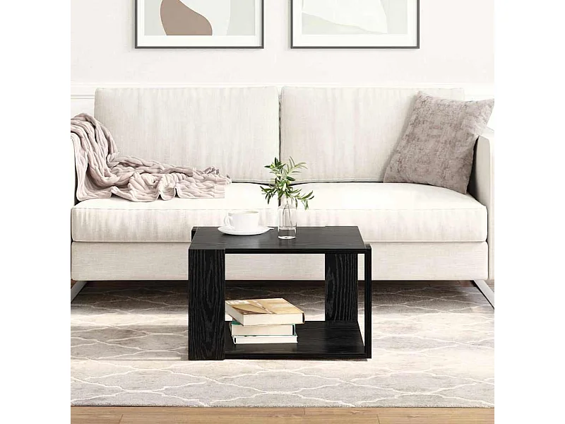 Table basse Chêne noir 51.5 x 51.5 x 30 cm Bois d'ingénierie