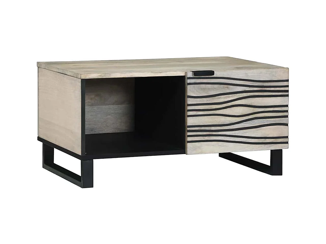 Table basse Beige et Noir 80 x 50 x 40 cm