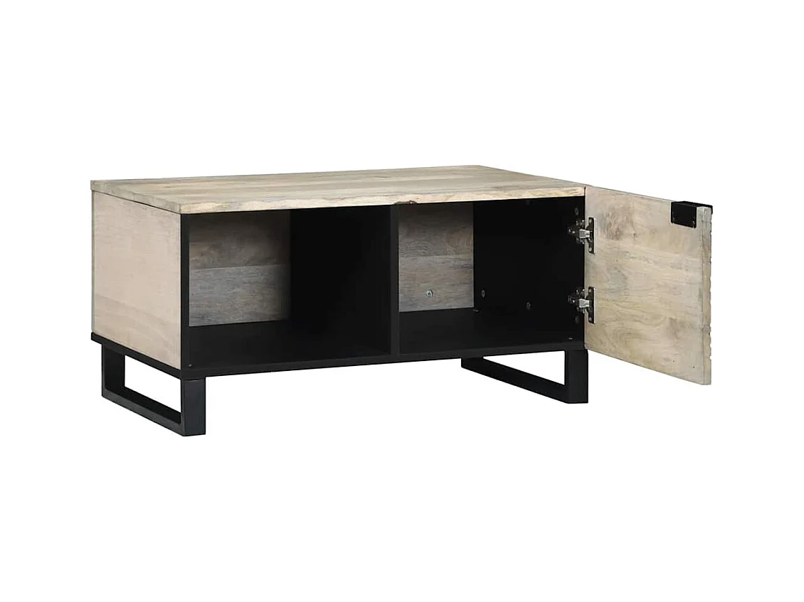 Table basse Beige et Noir 80 x 50 x 40 cm