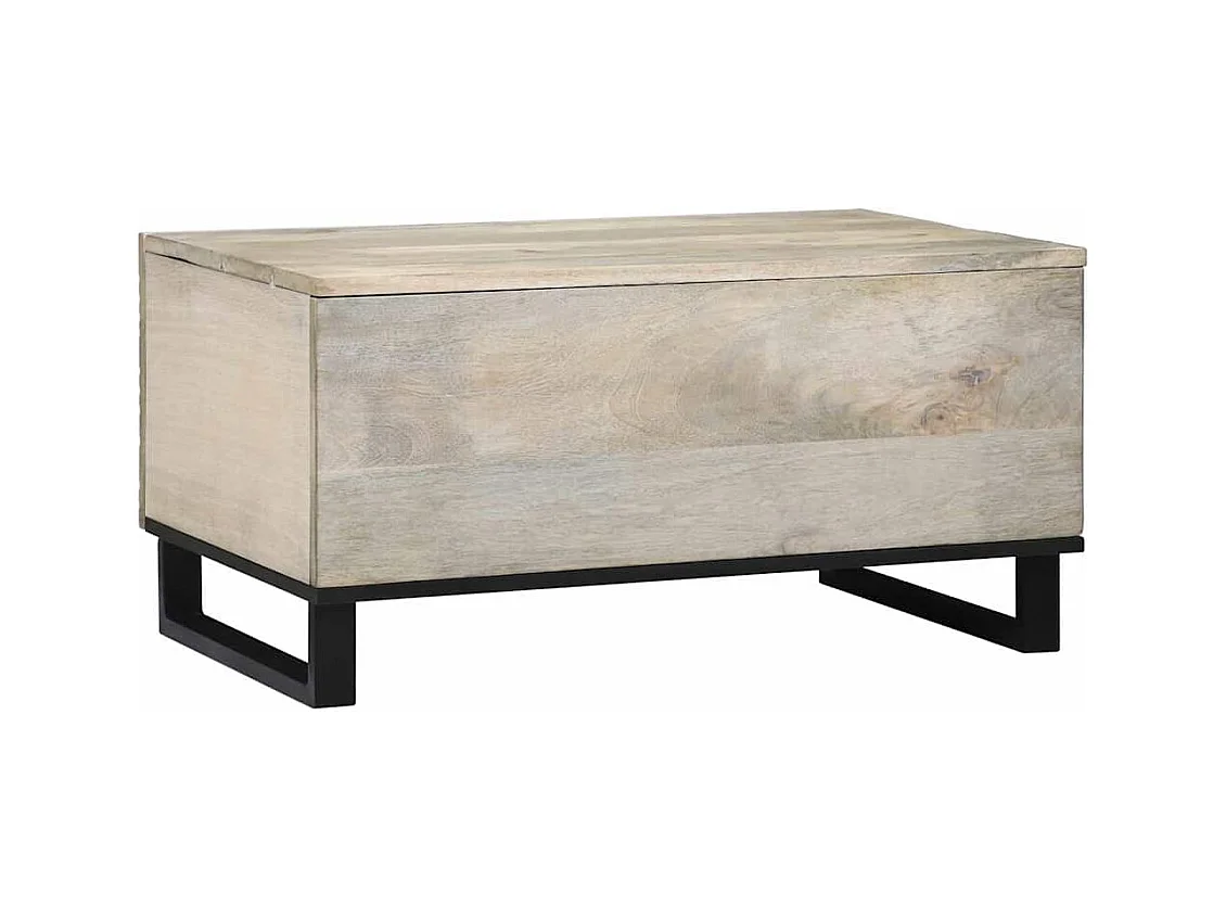 Table basse Beige et Noir 80 x 50 x 40 cm