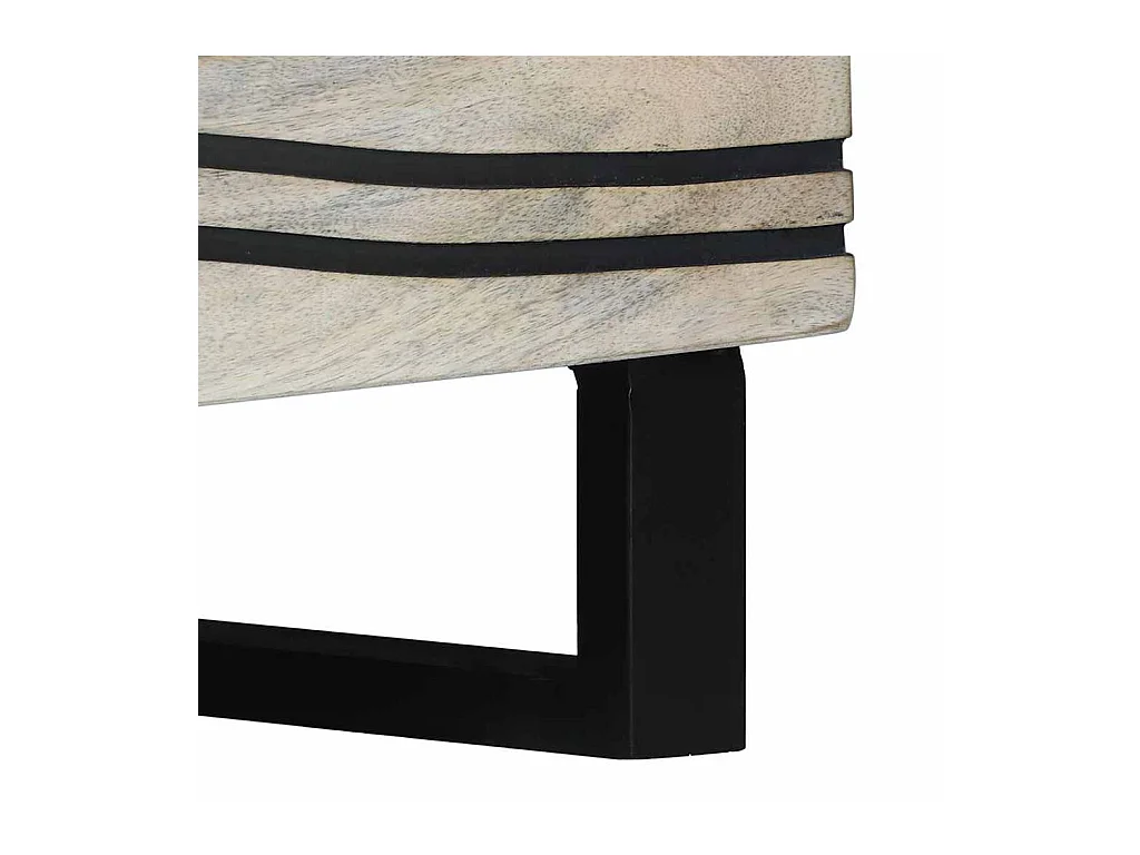 Table basse Beige et Noir 80 x 50 x 40 cm